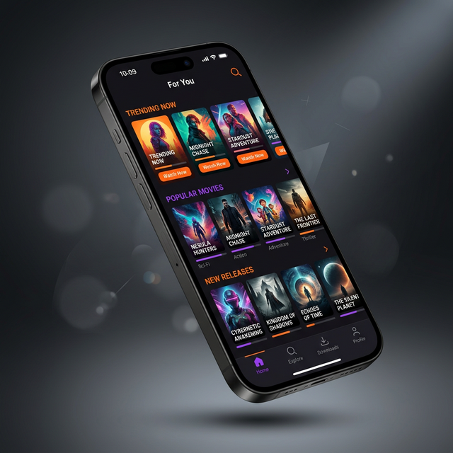 PixMovies APK interface showing movie library with HD streaming